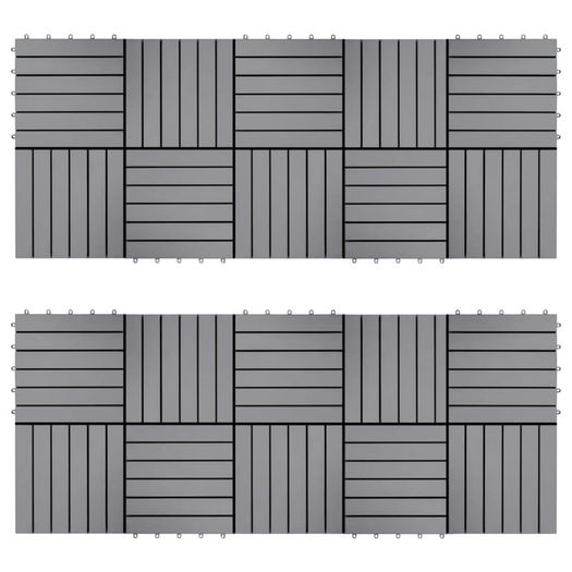 Decking Tiles 20 pcs Grey Wash 30x30 cm Solid Acacia Wood
