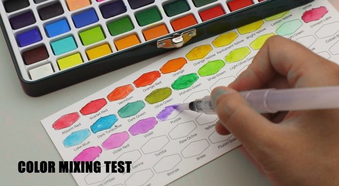 Watercolour paint set with accessories