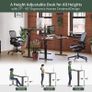 Height Adjustable Electric Standing Desk, 100x60cm Stand up Table, Sit Stand Home Office Desk with Splice Board, Black Frame/Rustic Brown Top (FREE SHIPPING) Image 2