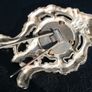 Vintage Embossed silvered Metal Brooch Plaque Stand Golden Medallion Art religious Circa1950s 3" Image 7