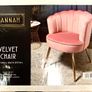 Hannah Velvet Shell Chair - Blush (Brand New & Boxed Image 2