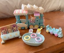 Sylvanian Families Bundle - Floating Cloud Rainbow Train & Milk Rabbit Triplets