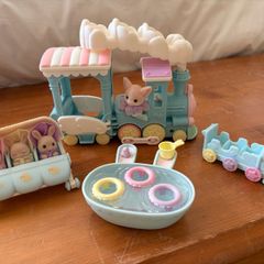 Sylvanian Families Bundle - Floating Cloud Rainbow Train & Milk Rabbit Triplets