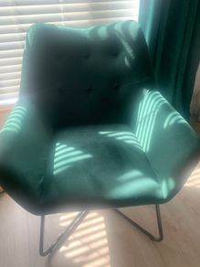 Green Velour Reading Chair