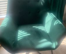 Green Velour Reading Chair
