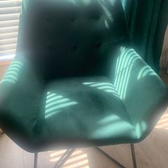 Green Velour Reading Chair