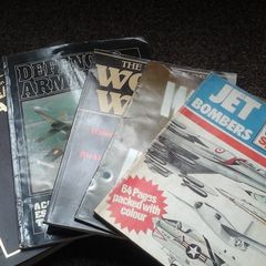 Old war and weapon magazines