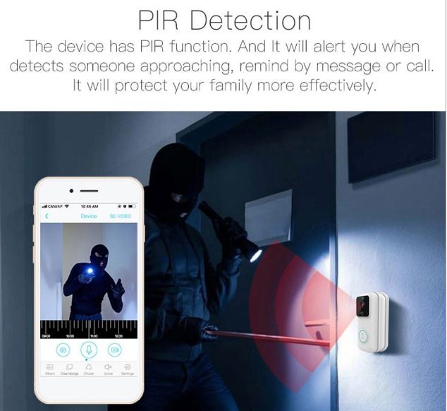 New Smart HD Video WiFi Intercom PIR Motion Sensor Door Bell Camera