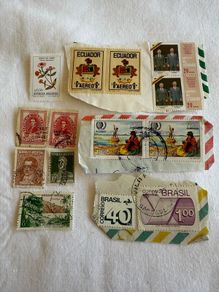 Vintage stamps from Ecuador, Argentina, Peru, Brazil and Guadeloupe 1955 onwards