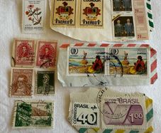Vintage stamps from Ecuador, Argentina, Peru, Brazil and Guadeloupe 1955 onwards