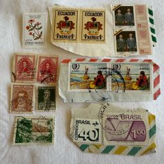 Vintage stamps from Ecuador, Argentina, Peru, Brazil and Guadeloupe 1955 onwards