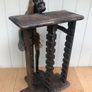 Hand Carved African Wood CD Holder Side Table Image 8