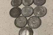 Japan Silver coins x 9