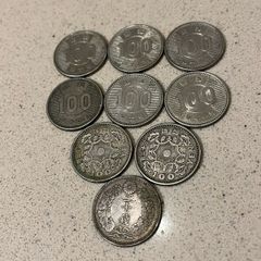 Japan Silver coins x 9