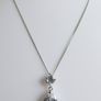 Vintage 925 Sterling Silver necklace with teardrop and round stone pendant Image 2