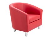 Tub Waiting room / Reception Armchair metal feet - Faux Leather