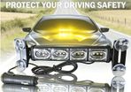 12 LED Flashing LED Light Bar, Beacon Lights, 12V Powered with Car Plug,