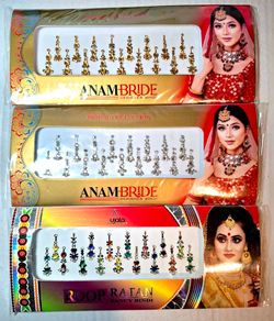 BEST QUALITY Bindi x17 stickers Crystal Diamante Indian Bellydance Tattoo gold, silver or mixed colour