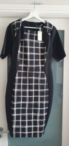 CAPSULE black and ivory bodycon Sz 14 - Bnwt Rrp 69