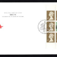 1997 Great Britain 75th Anniversary of the BBC (British Broadcasting Corporation) Commemorative Stamp Booklet Pane Royal Mail Addressed First Day Cover (FDC)