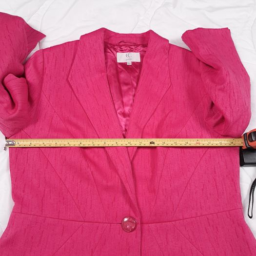 Country Casuals Petite Bright Fuchsia Pink Textured Fitted Tailored Blazer Jacket 14UK/42EU