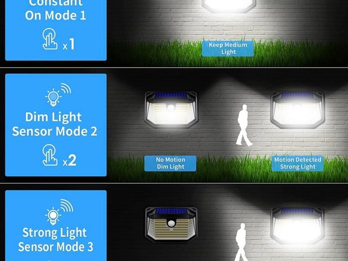 Solar Security Lights Outdoor Super Bright Wireless 178 LED Solar Wall Lights 270 Degree Wide Angle Solar Motion Sensor Lights IP65 Waterproof Outside Solar Powered Flood Lighting for Fence Garden 4 Pack (FREE POSTAGE)