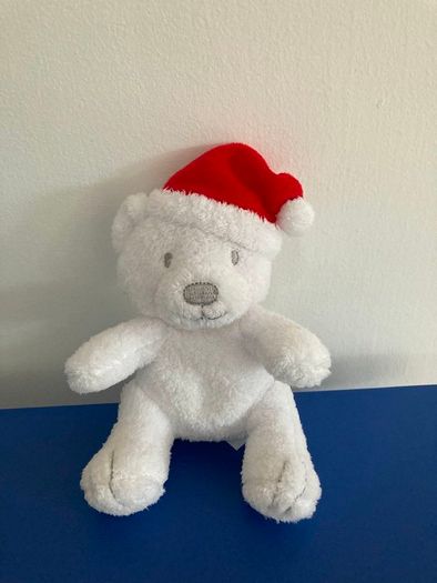 Adorable small Christmas white teddy bear