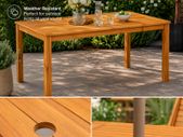 Solid Acacia Garden Dining Table 140cm
