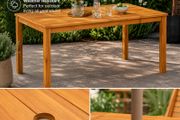Solid Acacia Garden Dining Table 140cm