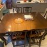 Antique Dining Room Table (Additional 3 leaves) and 8 chairs (Including 2 carvers) Image 2