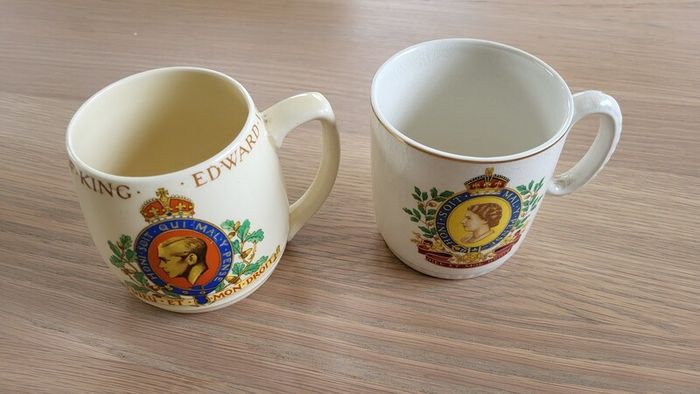 Pair of Coronation Mugs, 1937 & 1953