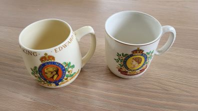 Pair of Coronation Mugs, 1937 & 1953