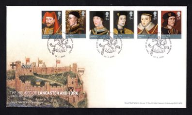 2008 Great Britain The Houses of Lancaster & York Stamps Commemorative Stamps addressed First Day Cover (FDC) with Edinburgh pictorial cancel