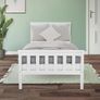 Wooden slatted  Bed  Pine Wood, Solid Wood Bed Frame with Slatted Frame and Feet, Single Bed with Headboard and Footboard, Bed for Children and Adults Solid Wood Bed Children's Bed Image 4