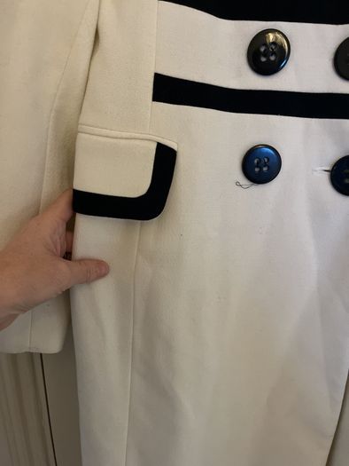 Cream and navy Coat