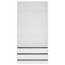 Wardrobe White 100x50x200 cm Chipboard Image 4