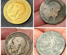 Four British old coins