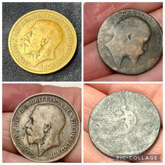 Four British old coins
