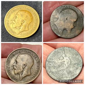 Four British old coins