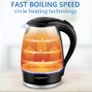 Glass Water Kettle with LED Lighting , 2200 Watts, 1.7 Liter, Boil-dry Protection, BPA Free (FREE POSTAGE) Image 6