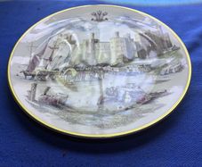 Royal Worcester Display Plates, depicting Caernarvon Castle, to celebrate the investiture of HRH Prince Charles.