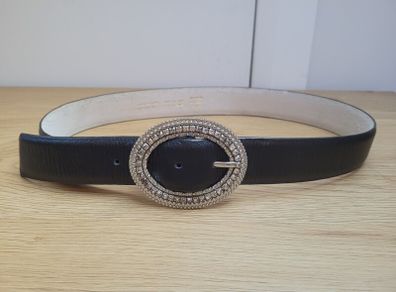 Black leather belt from Danier, size S