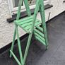 Vintage folding 4 step  painted solid wooden ladder Image 2