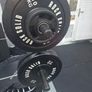 Mint condition - amazing heavy duty black squat rack with almost brand new Rock Solid barbell and bumper plates - a must see!!! Image 4