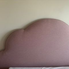Wool herringbone custom designer headboard bed and accessories