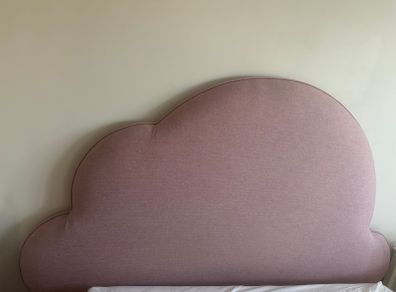 Wool herringbone custom designer headboard bed and accessories