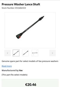 Vax Power Washer Lance Shaft
