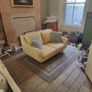 Mid century yellow velvet couch Image 2