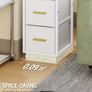 Set of 2 White Bedside Tables with 2 fabric drawers Image 3