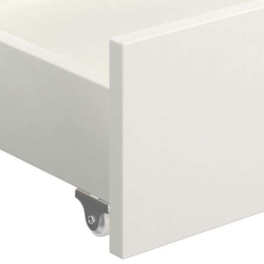 Canopy Bed Frame with 2 Drawers White Solid Pine Wood 180x200cm